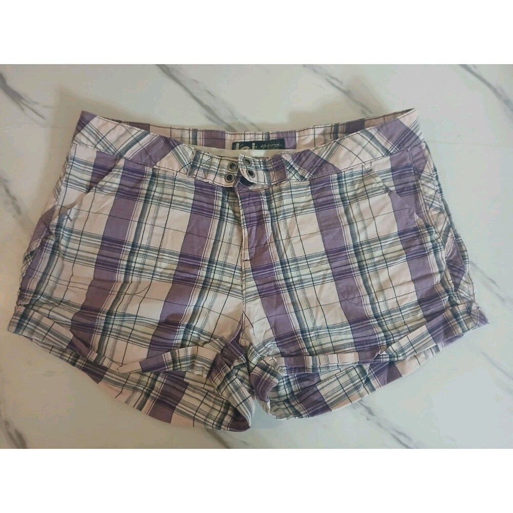 L.E.I. Purple Plaid Shorts Junior's Size 9 Retro Punk Y2K